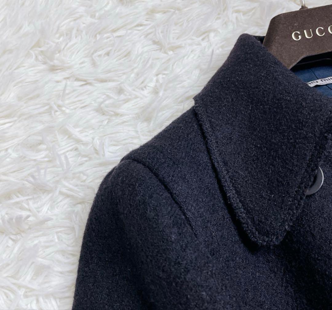 年始セール❣️ miumiu ナポレオン ジャケット Pコート ショート ウール