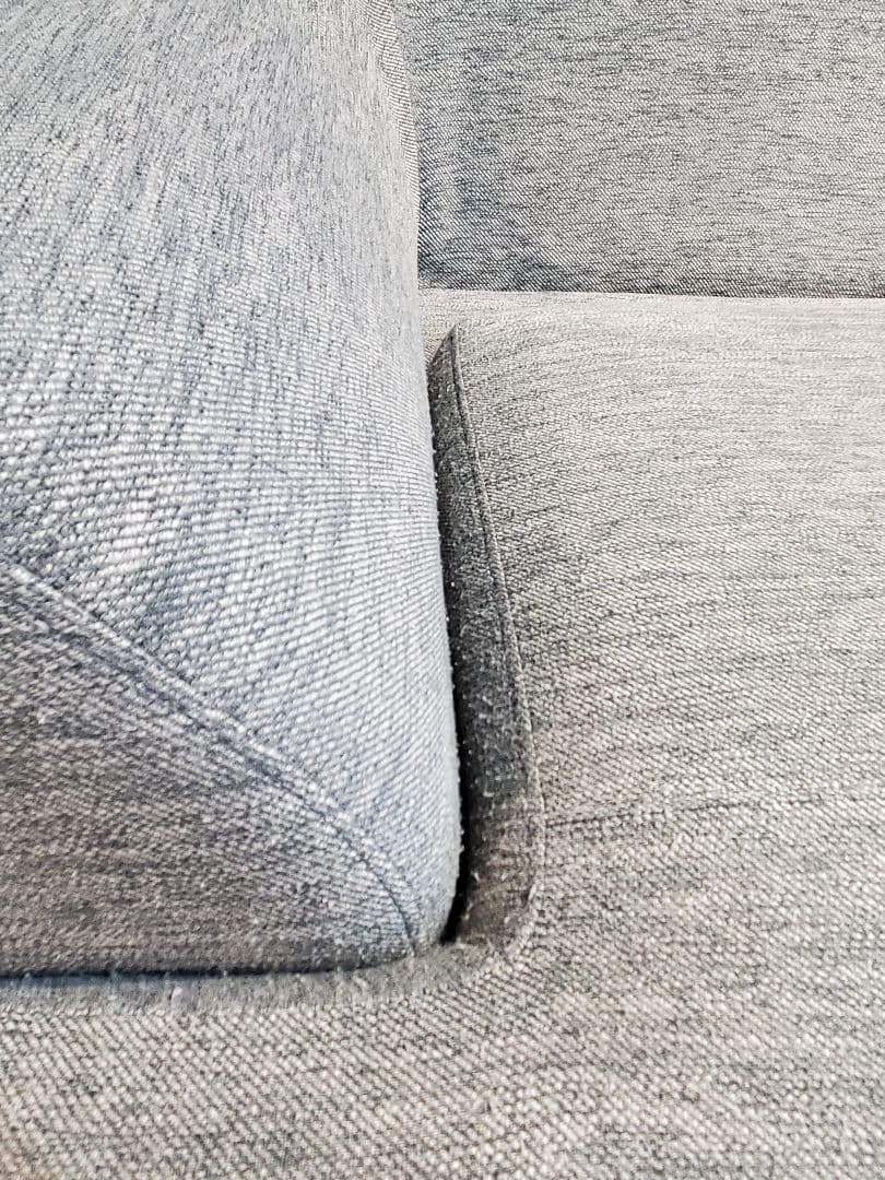 カウチソファ　布張り　グレー