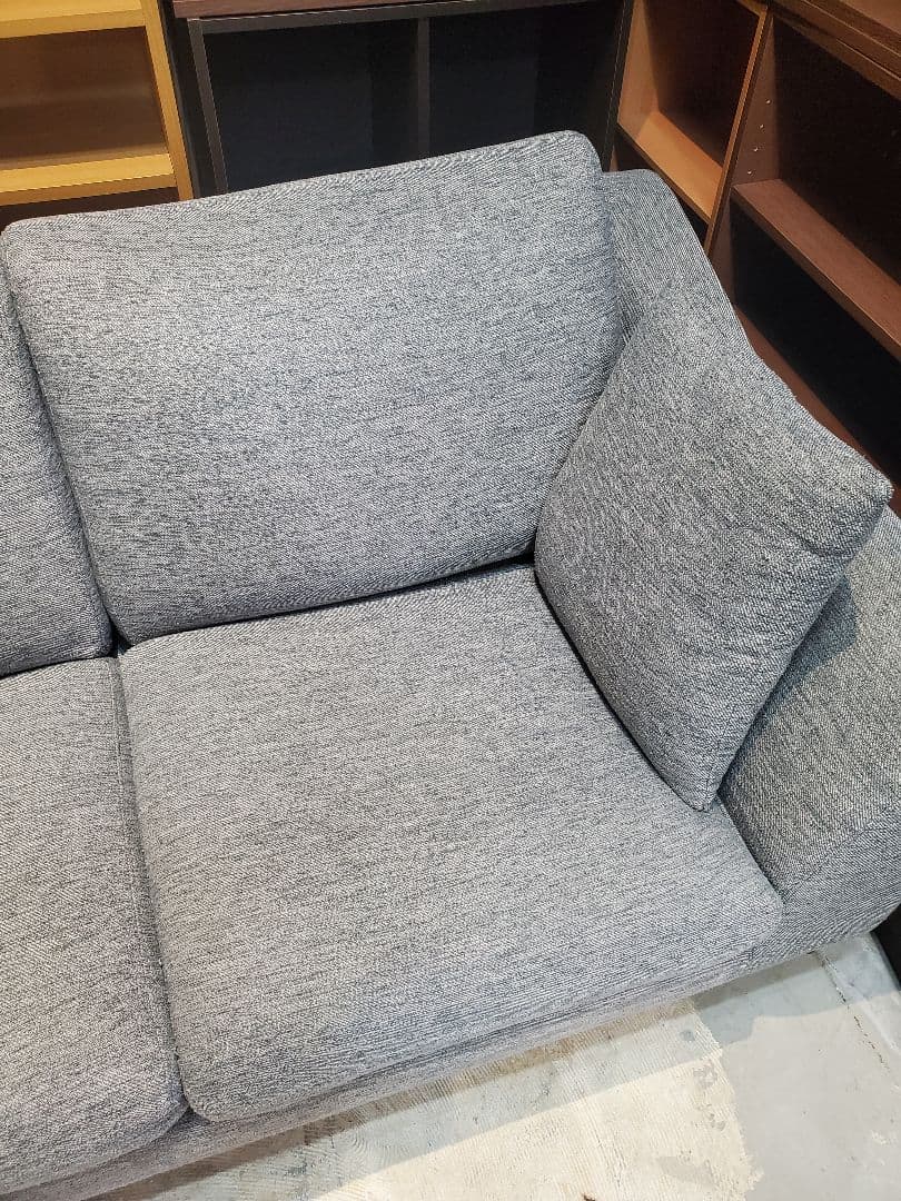 カウチソファ　布張り　グレー