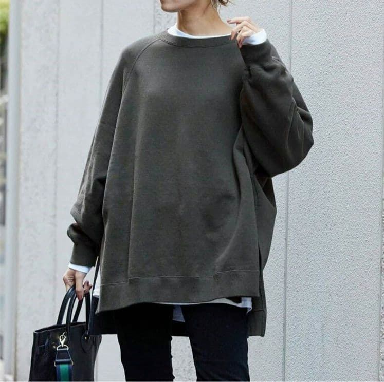 新品未使用 FRAMeWORKラグランポンチョスエット ブラック