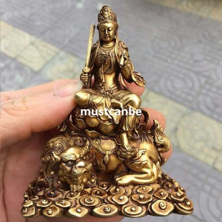 仏教美術 仏像 文殊普賢菩薩 騎青獅子白象 家内 仏堂 茶室 工芸品 置物