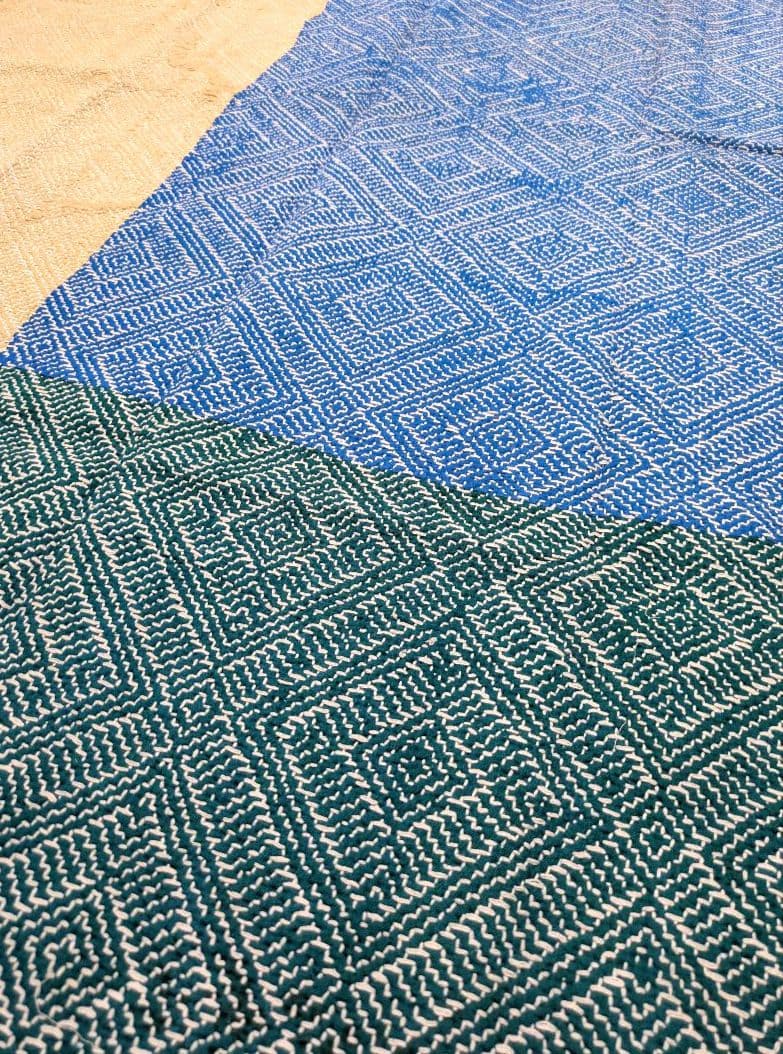 #187 ヴィンテージ ラリーキルト / カンタキルト カバー 厚手 希少 青