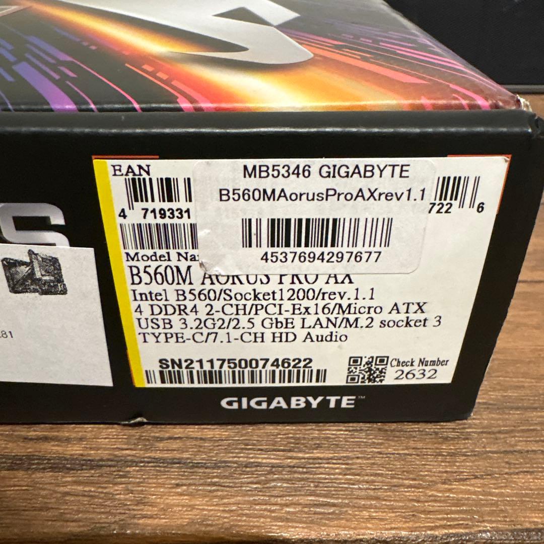 【未開封】GIGABYTE B560M AORUS PRO AX Rev.1.1