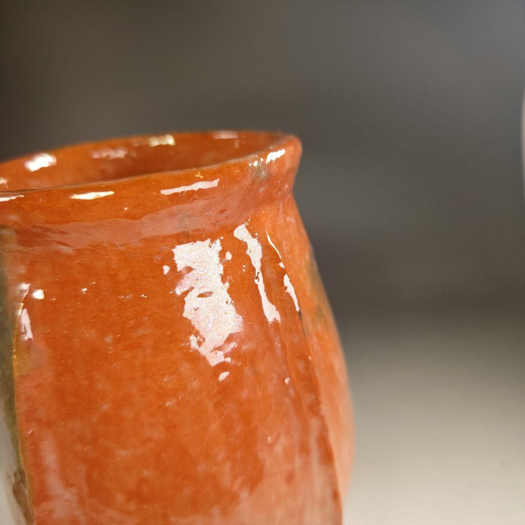 ウ295 水指『川崎和楽造』『梔子くちなし　赤楽　水指　共箱』茶道具