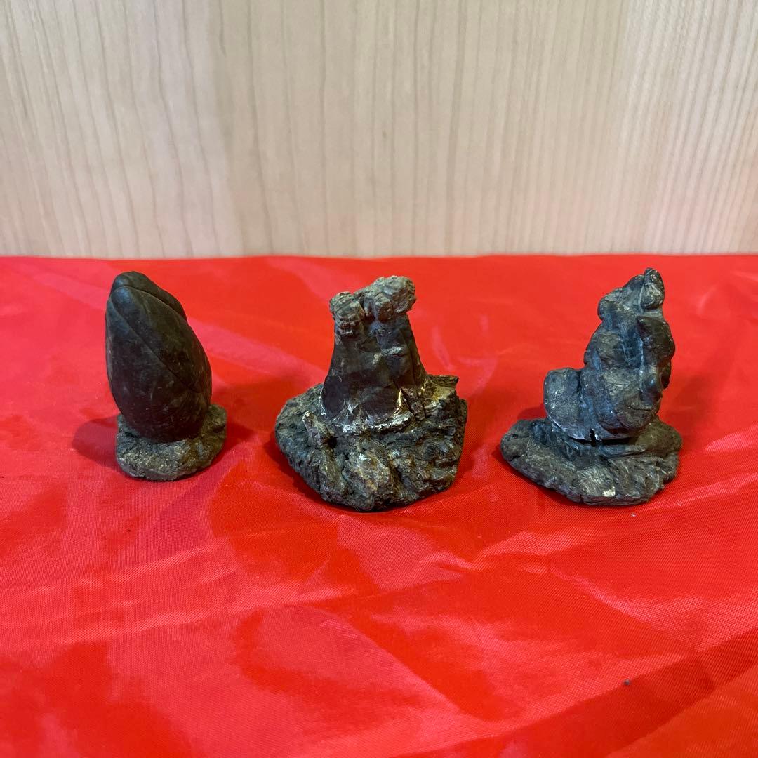 【和歌山古谷石3点セット】自然石 盆石　鑑賞石　置物　天然石