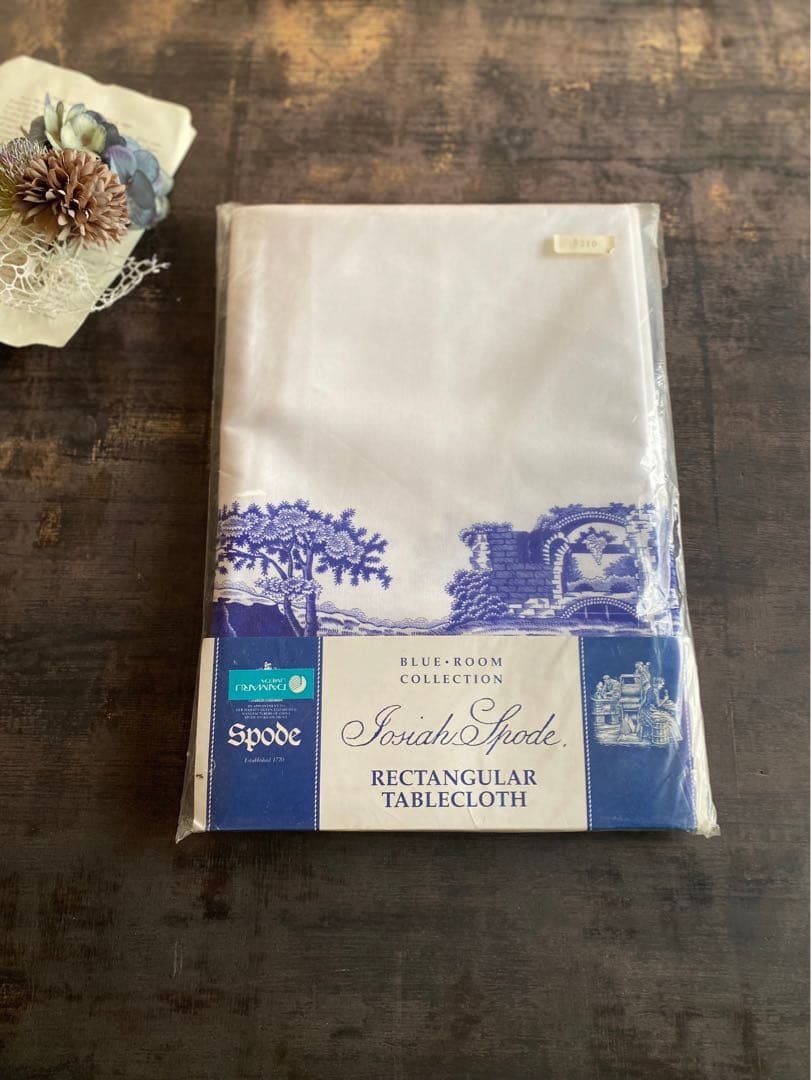 にな＊希少 新品 未使用 SPODEスポードブルーイタリア テーブルクロス