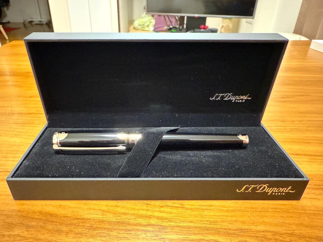 S.T. Dupont ラインD 万年筆 ブラック×シルバー 410677