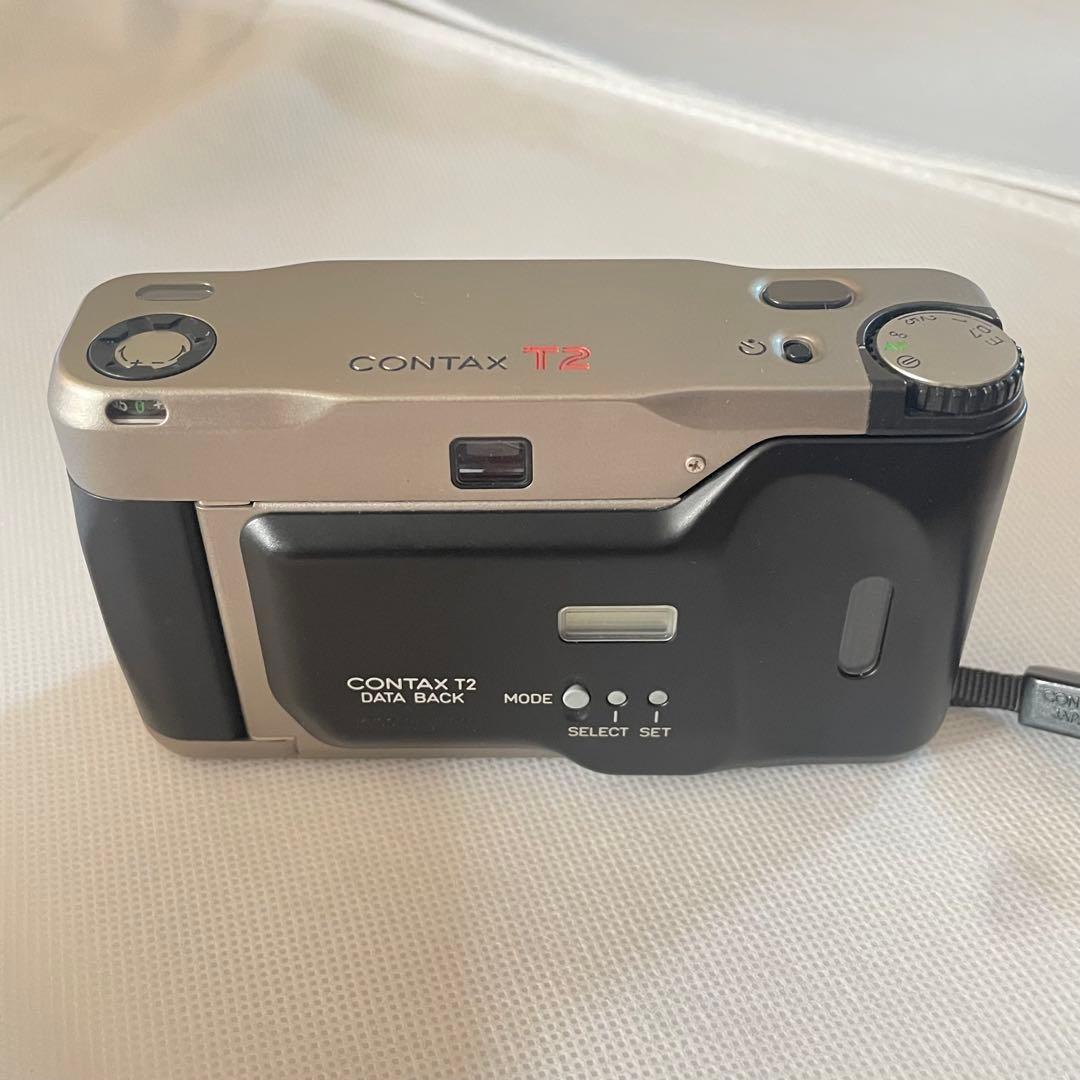 CONTAX T2 シルバー 作例あり 純正ストラップ付 高級フィルムカメラ