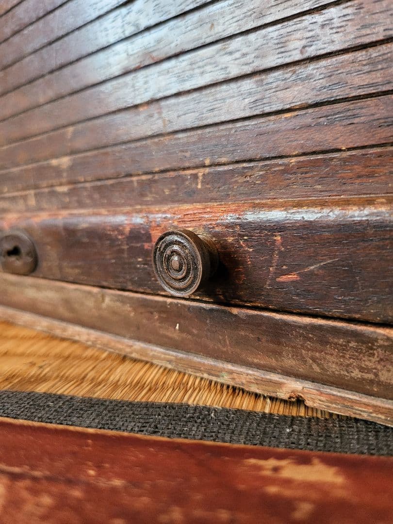 蛇腹 木製 収納 ボックス　引き出し付き　ヴィンテージ　アンティーク