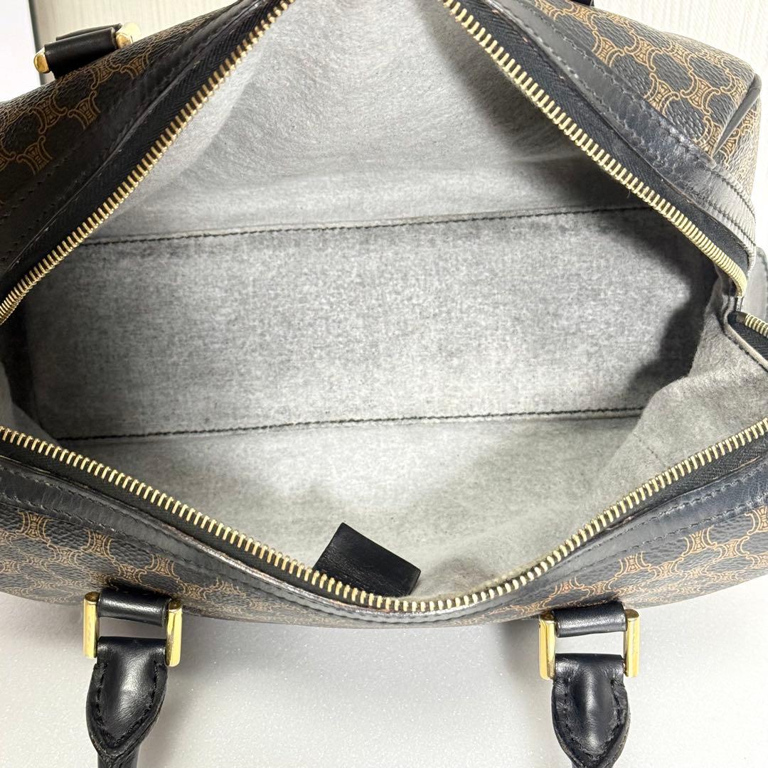 CELINE ヴィンテージ ミニボストンバッグ マカダム柄 ブラック 114