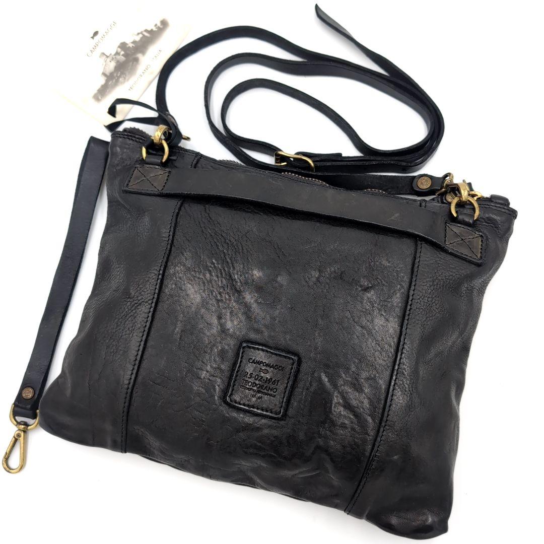 タグ付✨️ カンポマッジ 3way ショルダーバッグ 保管袋付 レザー ブラック
