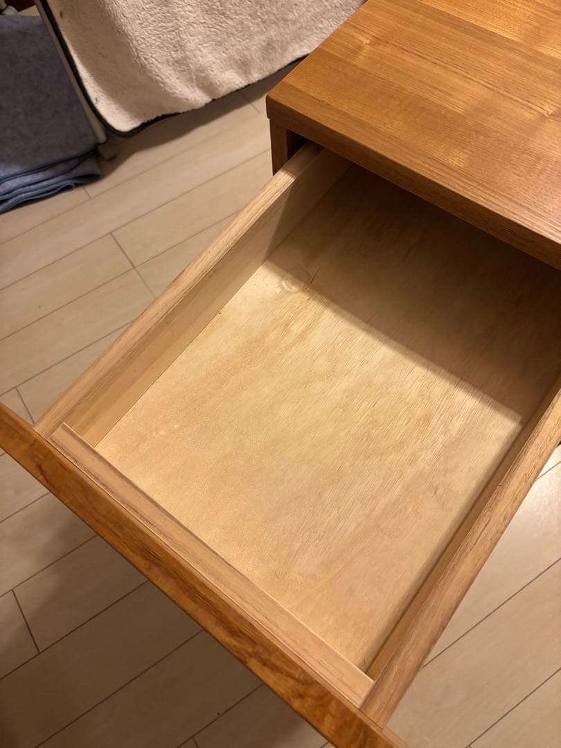 無印良品 木製 デスクキャビネット タモ材 廃盤商品 2段引き出し付き