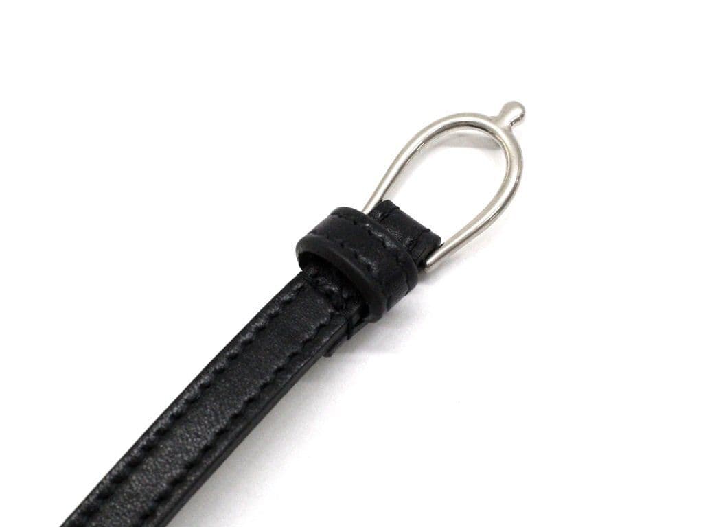 ■新品8万!サンローランパリ／レザーダブルラップ ブレスレット　Ｍ/黒×シルバー