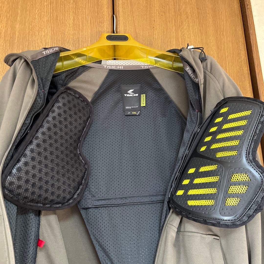 TAICHI フード付きジャケット XXL カーキ　胸部プロテクター(別売)付き