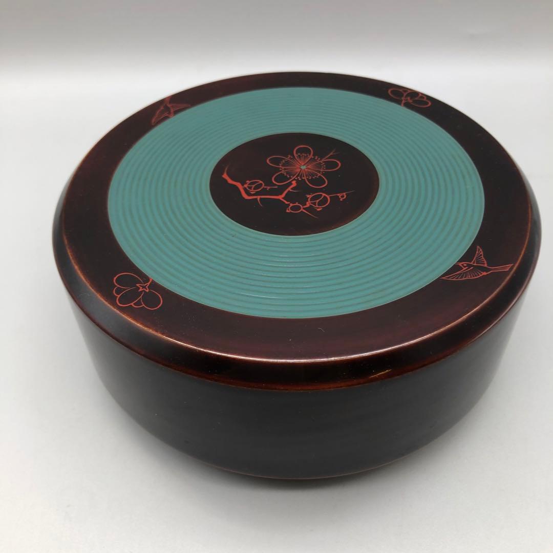 新品未使用木箱入り宮内庁御用達山田平安堂高級漆塗り鶯宿梅菓子器伝統工芸品