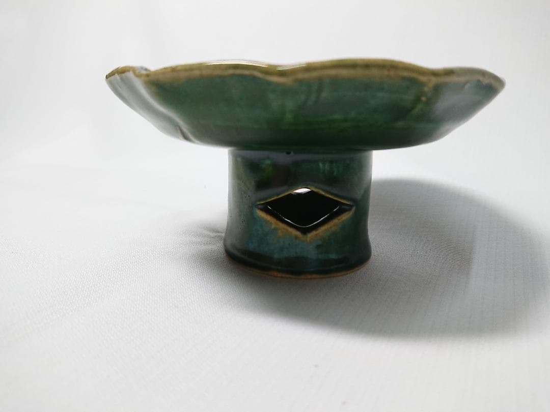 ◆ 幸兵衞窯 ◆　総織部 高台皿 × 5　＊新品未使用品