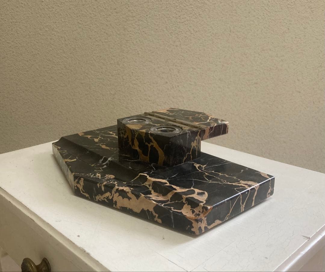 値下げ　フランス　アンティーク　ネロポルトロ　大理石　ペン置き　インク　イタリア