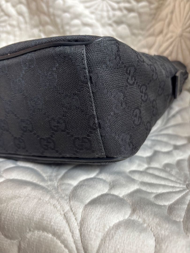 【訳あり】GUCCI GG柄 ブラック ナイロン ショルダーバッグ