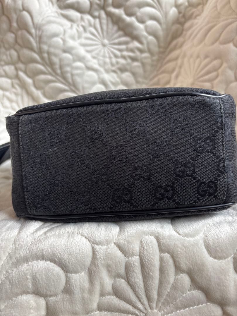 【訳あり】GUCCI GG柄 ブラック ナイロン ショルダーバッグ