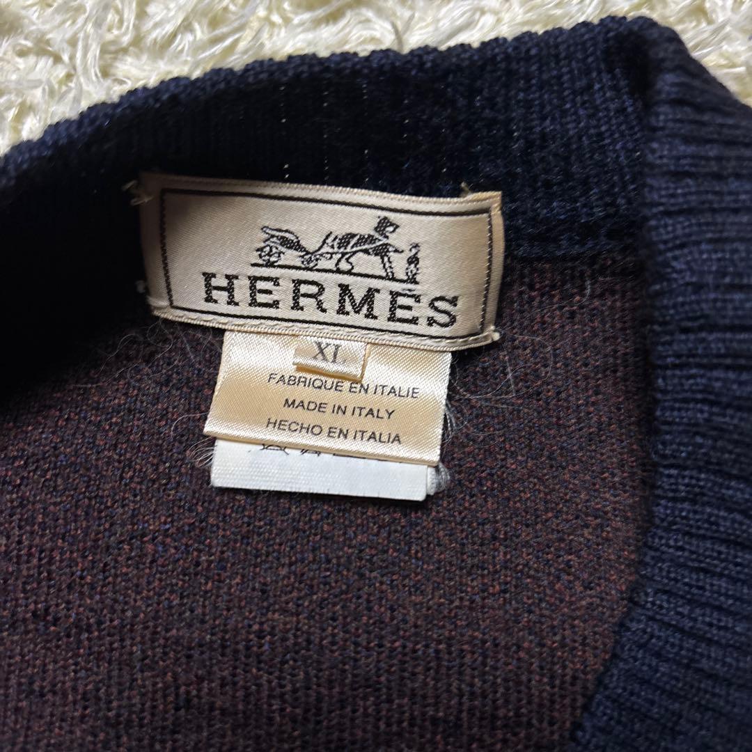 希少XL HERMES エルメス ヴィンテージ ニット セーター H柄 総柄