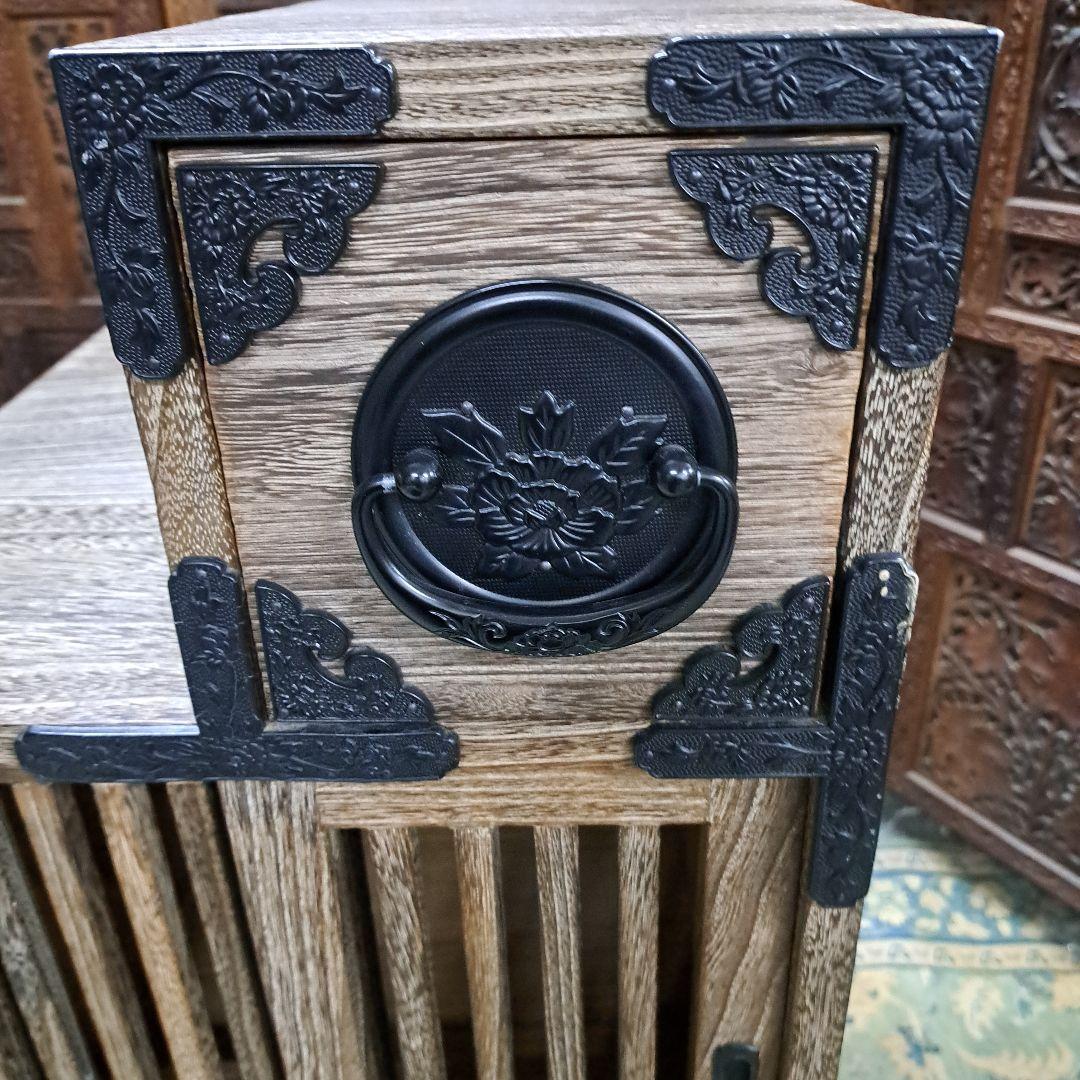 ♡総桐格子戸付き階段タンス 右上がり　左上がり　両面使い♡