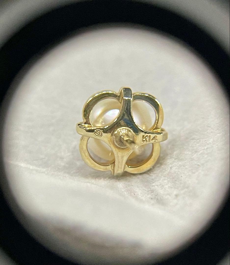 ヴィンテージ ミキモト アコヤパール　ピンブローチ　タイタック M K14 刻印