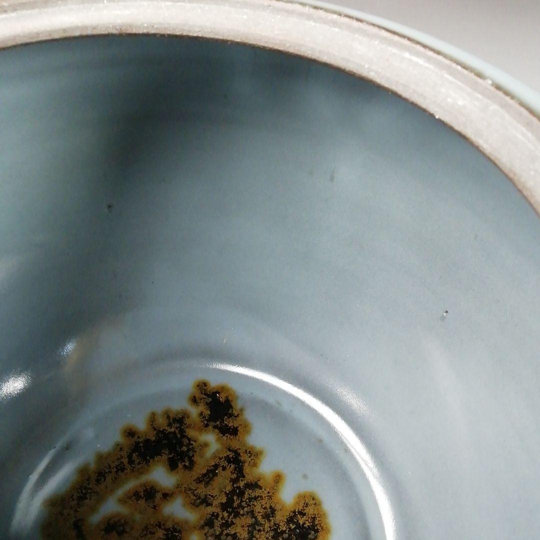 Ｔ１９０　水指　『青磁　水指』『月白』『妙高焼』『髙井進』　共箱　茶道具