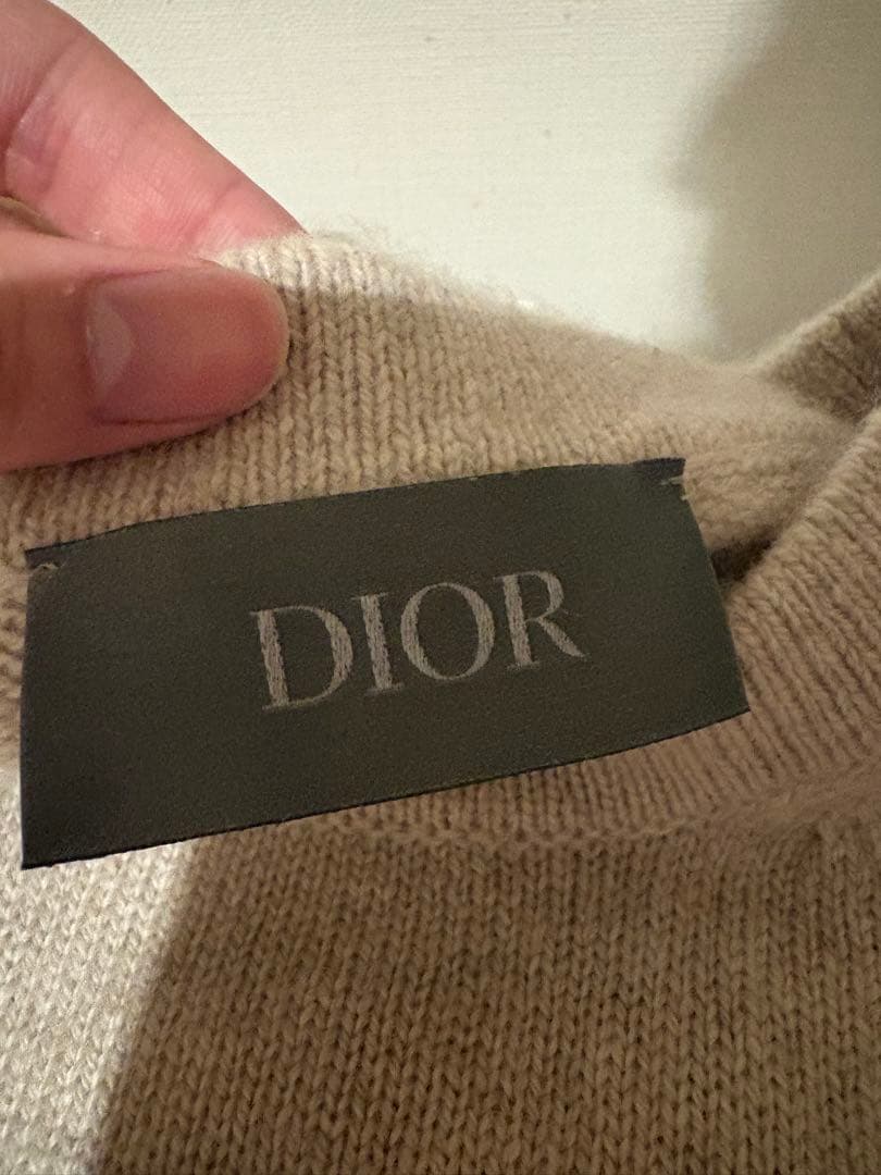 ディオール Dior ／ベージュ カシミア ニット・セーター Lサイズ