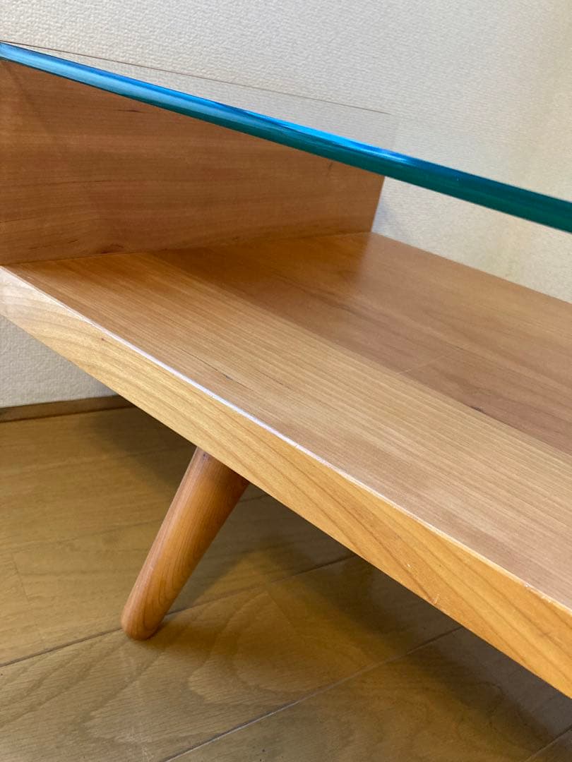 unico ECCO ガラス天板 ローテーブル