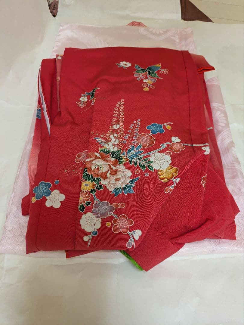 七五三 7歳 正絹 着物セット 肌襦袢 襟 草履 女の子 着物 七歳 四つ身