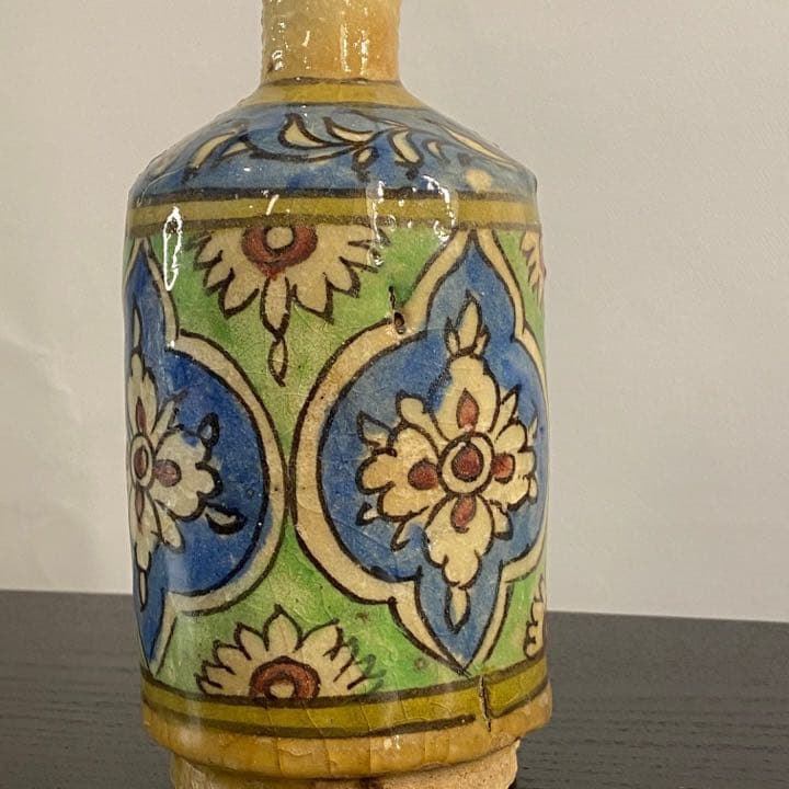 イラン19世紀 ペルシャ 筒型 花瓶 イスラム陶器 ヨーロッパ アンティーク