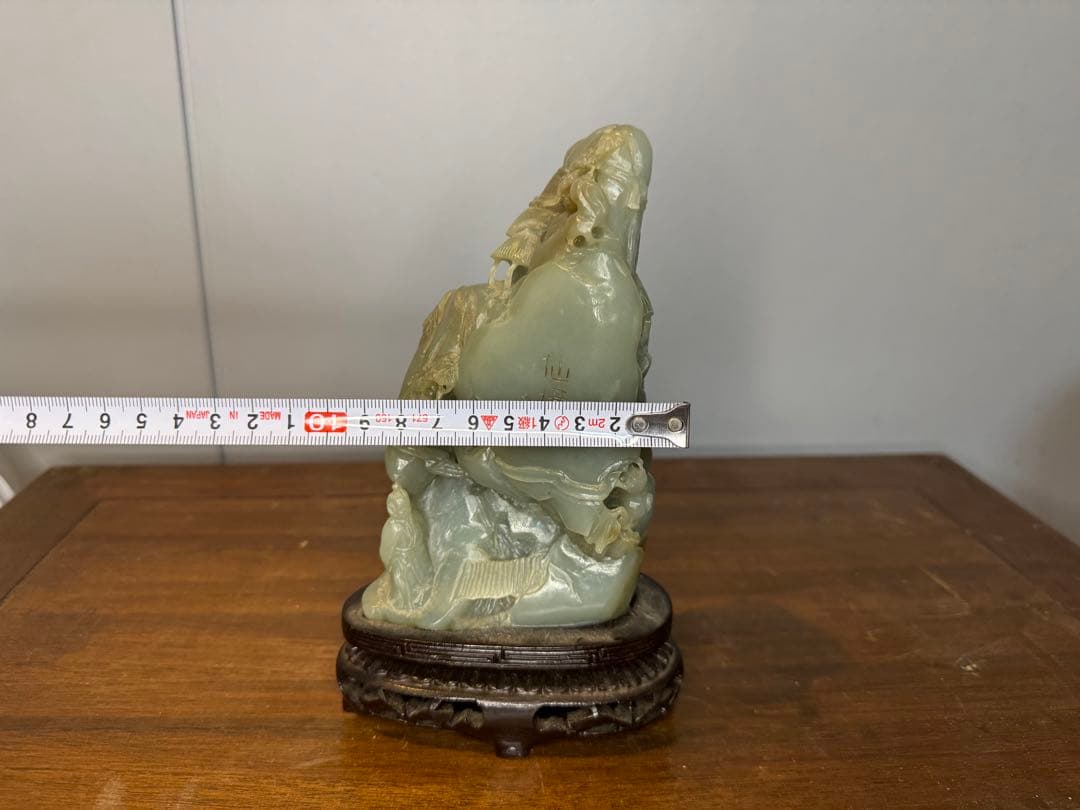 中国古董 骨董 和田玉 青玉 山石擺件 希少品 【仙境】 中国80年代