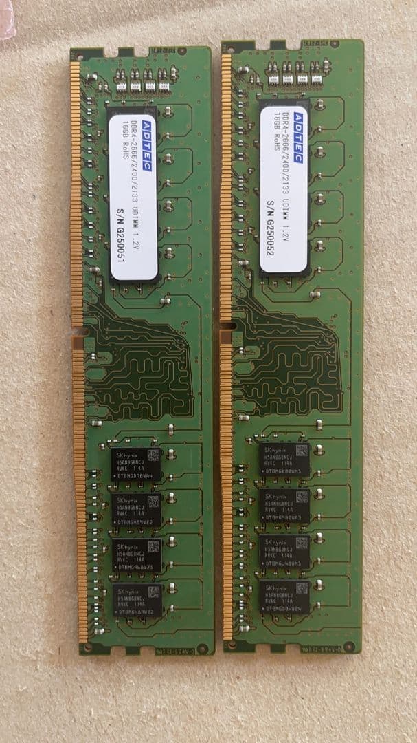 アドテック DDR4-2133  16GB  4枚