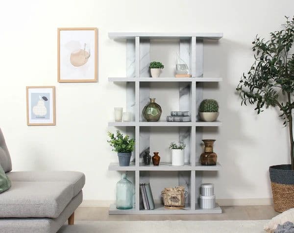 オープンシェルフ５段　大理石柄