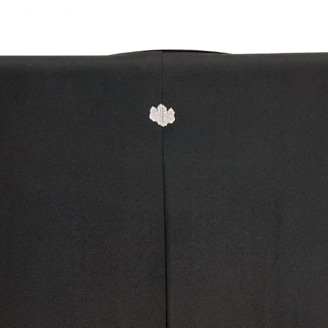 アンティーク　黒留袖　刺繍　束熨斗　巾着　花車　松竹梅　巻物　着物　112b d