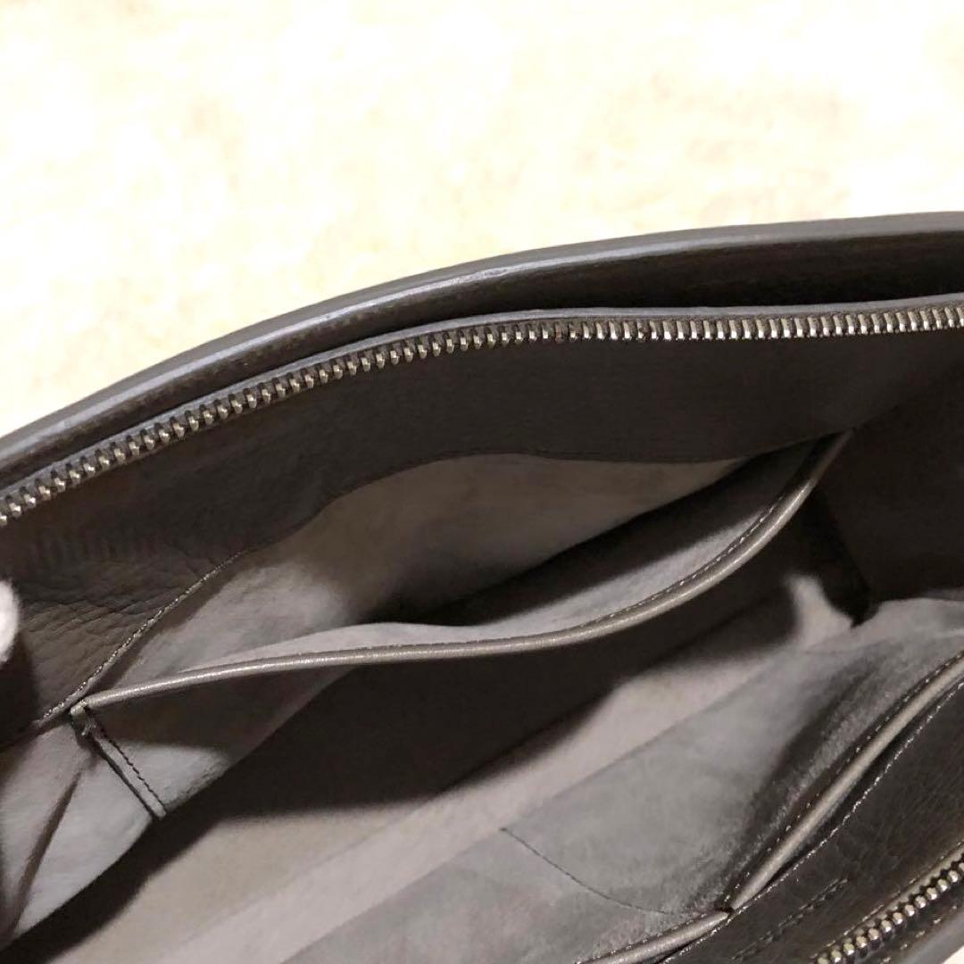 未使用ヒロフ　レザー トートバッグ グレージュ　シボ革