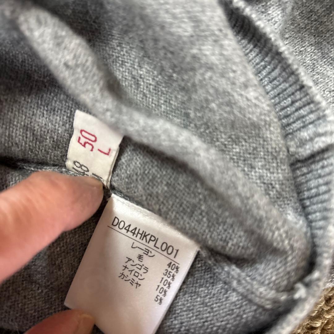 PAPAS PLUS GOLF グレー ニットポロシャツ