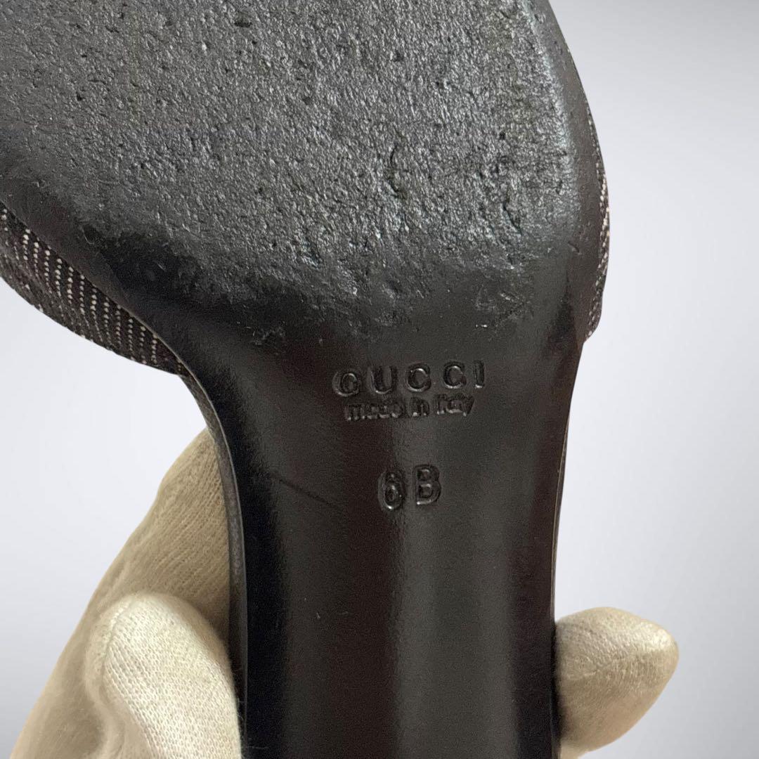 良品✨　GUCCI グッチ　GG サンダル　ミュール　ヒール　ブラック　23㎝
