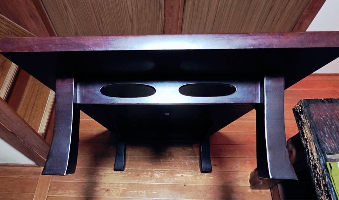 1950年代製アンティーク欅レトロ和机センターテーブル家具漆塗り鏡面系塗装座卓
