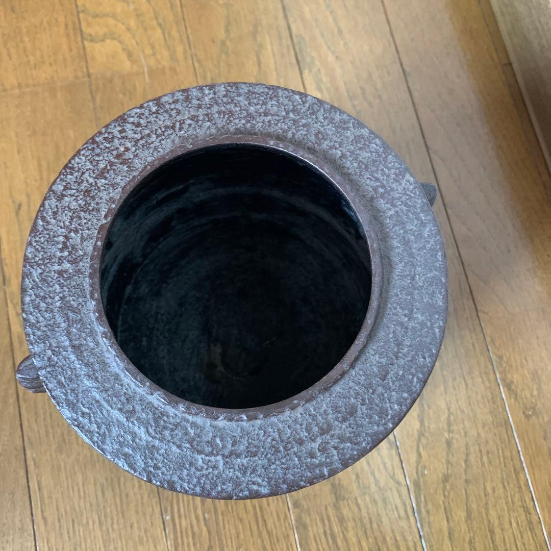 【美品】人間国宝 釜師 高橋敬典 糸目 筒釜　環付　共箱　共布　茶道具