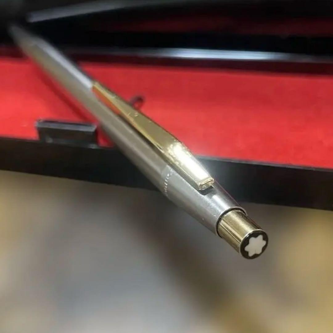 【現行リフィル可／アダプター付】モンブラン ノブレス 後期型 銀×金　ケース付