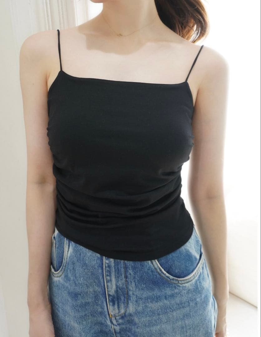 【新品未着用タグ付】HYEON/backopen camisole黒M