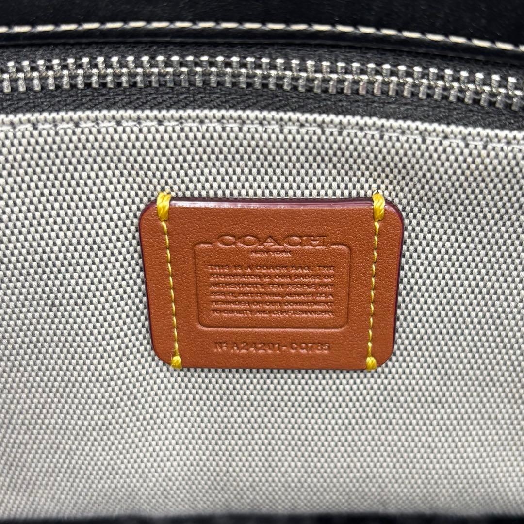 未使用級 COACH / コーチ ストロートート かごバック スモール ブラック