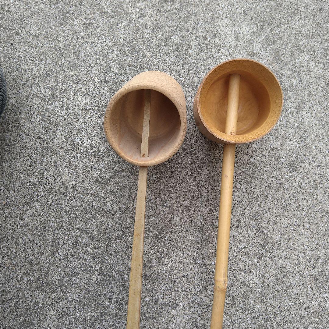 木製水屋道具　手桶　竹製ひしゃく　墓参り用桶　手桶セット　木製手桶　お墓参り