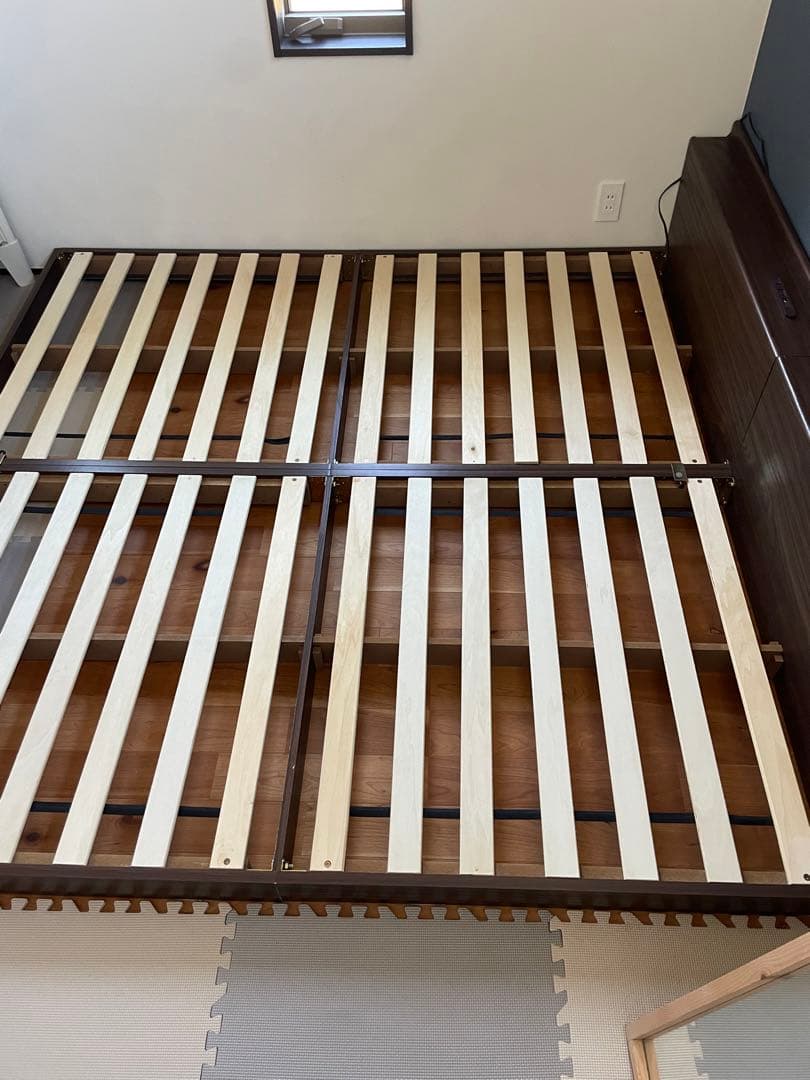 タンスのゲン木製シングルベッドフレーム　2個セット販売　 付属品完備