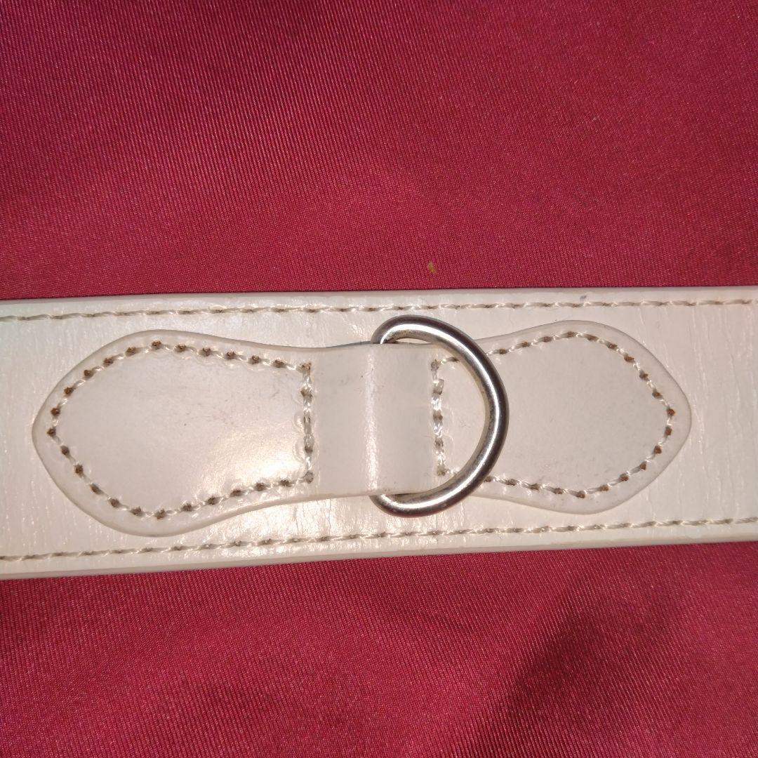 パーリーゲイツ　1989美品 ホワイトベルト　110cm 34mm ピンバックル