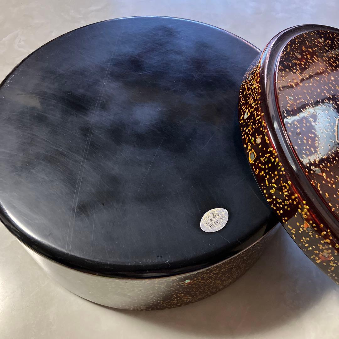 茶びつ 箱膳 高級木製漆器 螺鈿 松竹柄