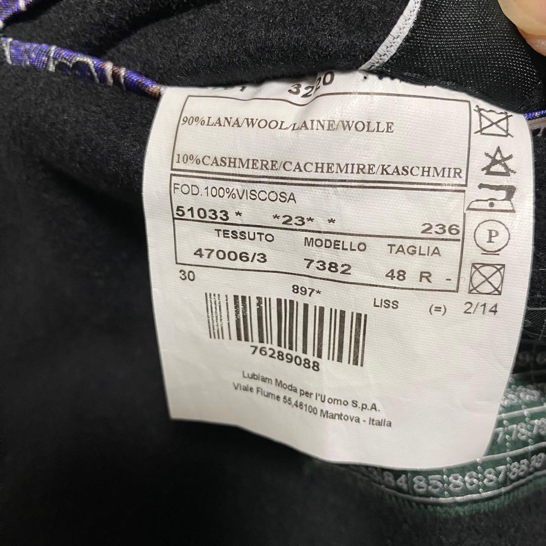 ルビアム　チェスターコート　メンズ　ブラック　ペイズリー柄