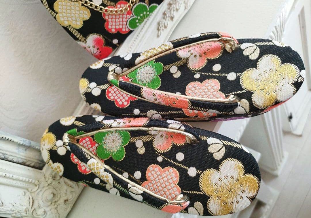 赤に鹿の子模様の着物に作り帯フルセット