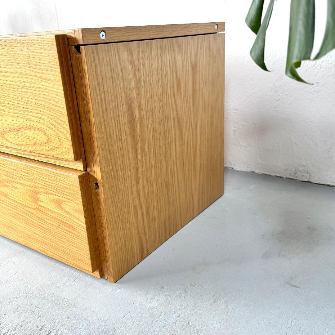 無印良品　ユニットシェルフ用　ボックス・引出し・2段・オーク材